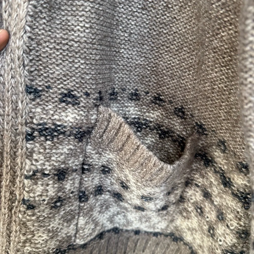 Abercrombie & Fitch Tan Open Cardigan Cozy Knit with Pockets Cotton Acrylic - Picture 3 of 5